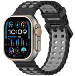 오션 더블 로우 홀 투컬러 실리콘 시계줄, Apple Watch 46mm / 49mm / 45mm / 44mm용