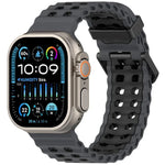 오션 더블 로우 홀 투컬러 실리콘 시계줄, Apple Watch 46mm / 49mm / 45mm / 44mm용