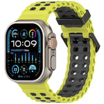 오션 더블 로우 홀 투컬러 실리콘 시계줄, Apple Watch 46mm / 49mm / 45mm / 44mm용
