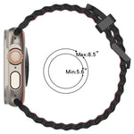 오션 더블 로우 홀 투컬러 실리콘 시계줄, Apple Watch 46mm / 49mm / 45mm / 44mm용