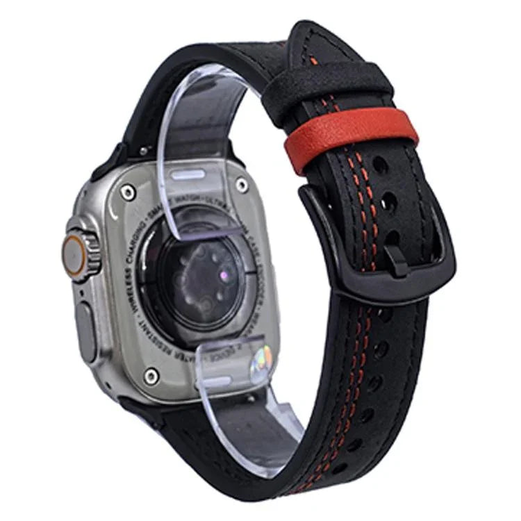 7줄 트라이스타 버클 당김 가죽 시계줄, 애플 워치 46mm / 49mm / 45mm / 44mm용, 애플 워치 42mm / 41mm / 40mm / 38mm용