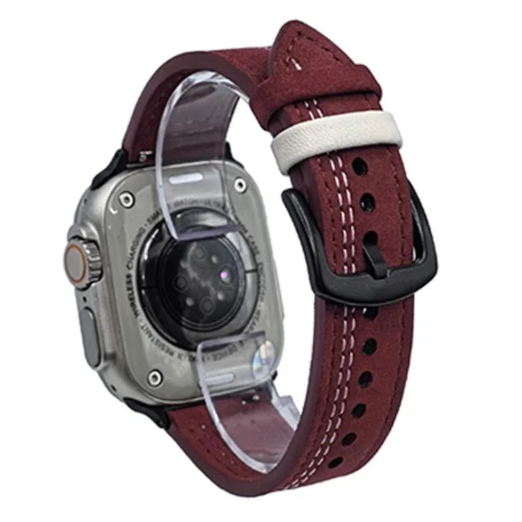 7줄 트라이스타 버클 당김 가죽 시계줄, 애플 워치 46mm / 49mm / 45mm / 44mm용, 애플 워치 42mm / 41mm / 40mm / 38mm용