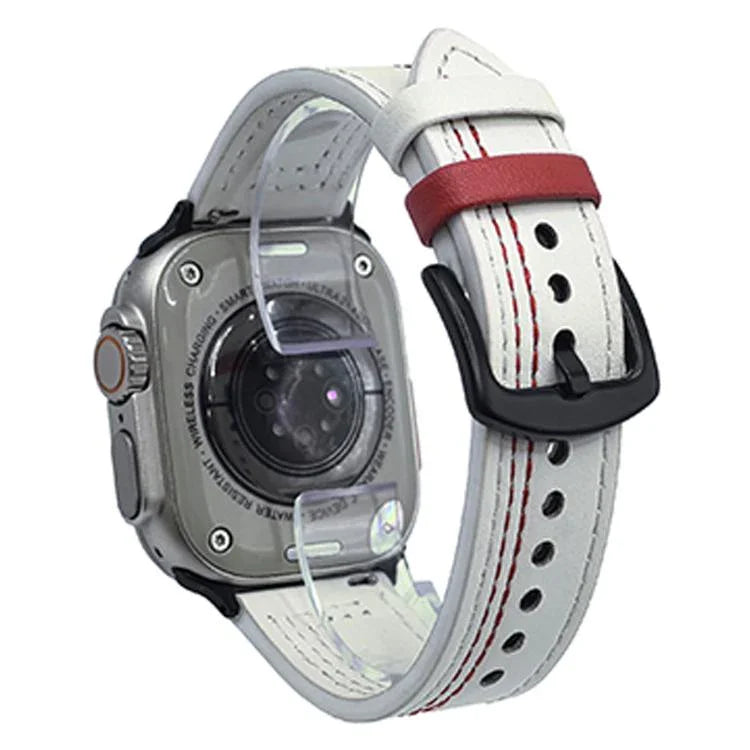 7줄 트라이스타 버클 당김 가죽 시계줄, 애플 워치 46mm / 49mm / 45mm / 44mm용, 애플 워치 42mm / 41mm / 40mm / 38mm용