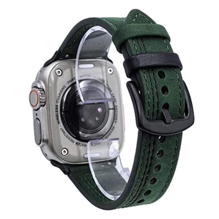 7줄 트라이스타 버클 당김 가죽 시계줄, 애플 워치 46mm / 49mm / 45mm / 44mm용, 애플 워치 42mm / 41mm / 40mm / 38mm용