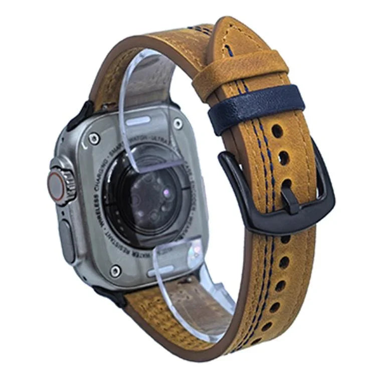 7줄 트라이스타 버클 당김 가죽 시계줄, 애플 워치 46mm / 49mm / 45mm / 44mm용, 애플 워치 42mm / 41mm / 40mm / 38mm용