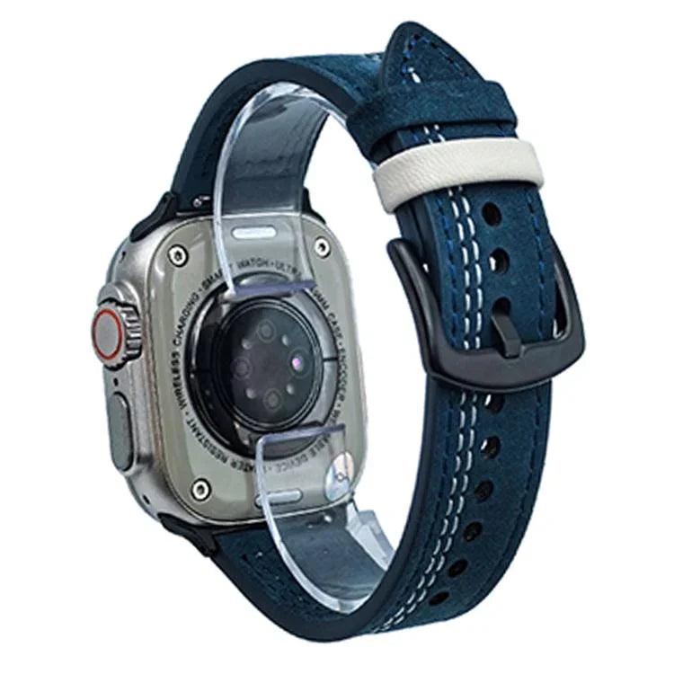 7줄 트라이스타 버클 당김 가죽 시계줄, 애플 워치 46mm / 49mm / 45mm / 44mm용, 애플 워치 42mm / 41mm / 40mm / 38mm용