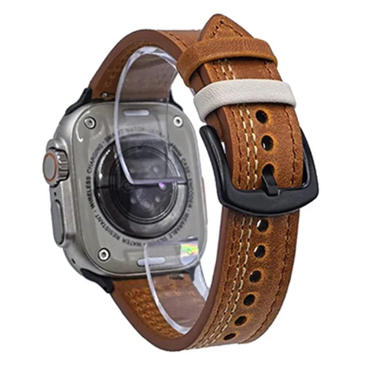 7줄 트라이스타 버클 당김 가죽 시계줄, 애플 워치 46mm / 49mm / 45mm / 44mm용, 애플 워치 42mm / 41mm / 40mm / 38mm용