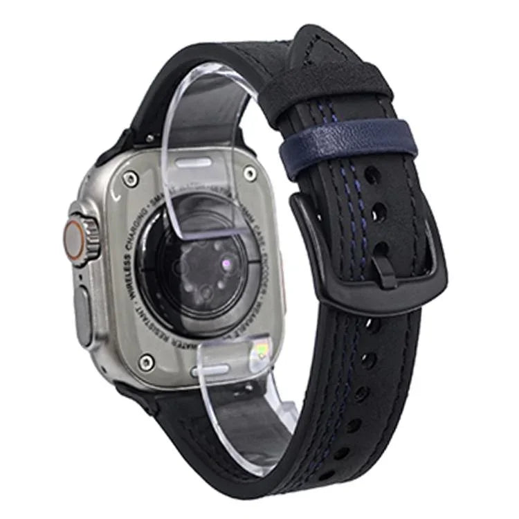7줄 트라이스타 버클 당김 가죽 시계줄, 애플 워치 46mm / 49mm / 45mm / 44mm용, 애플 워치 42mm / 41mm / 40mm / 38mm용