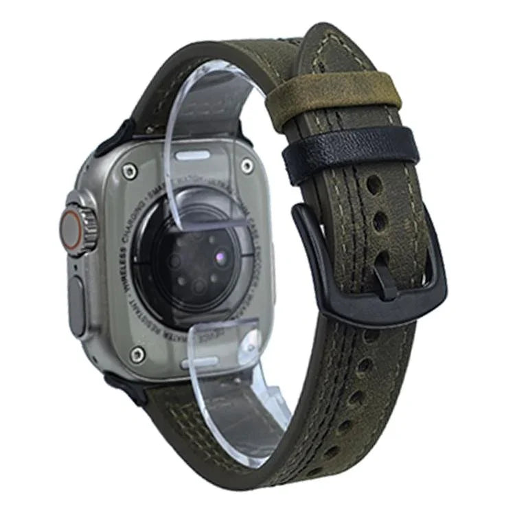 7줄 트라이스타 버클 당김 가죽 시계줄, 애플 워치 46mm / 49mm / 45mm / 44mm용, 애플 워치 42mm / 41mm / 40mm / 38mm용
