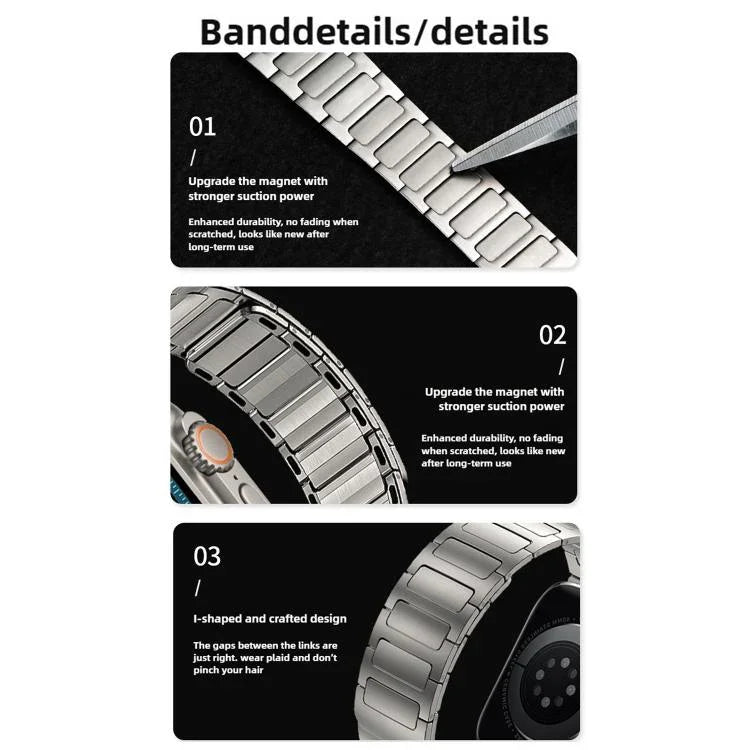 I-빔 마그네틱 스테인리스 스틸 스트랩, 애플 워치 46mm / 49mm / 45mm / 44mm용, 애플 워치 42mm / 41mm / 40mm / 38mm용