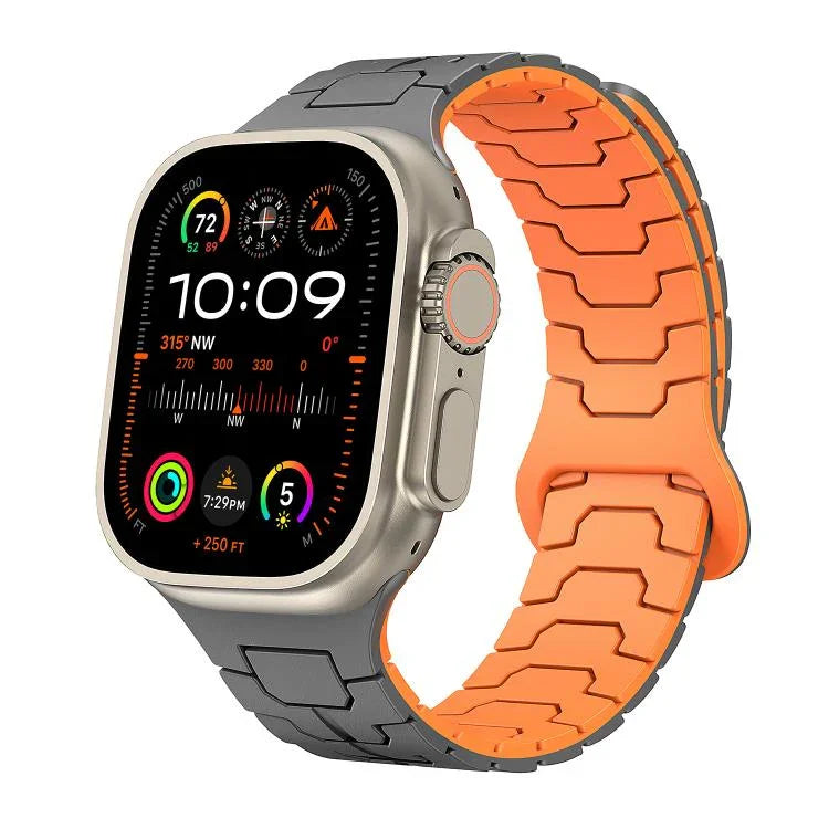 스틸 드래곤 스케일 마그네틱 실리콘 시계줄, 애플 워치 46mm / 49mm / 45mm / 44mm용
