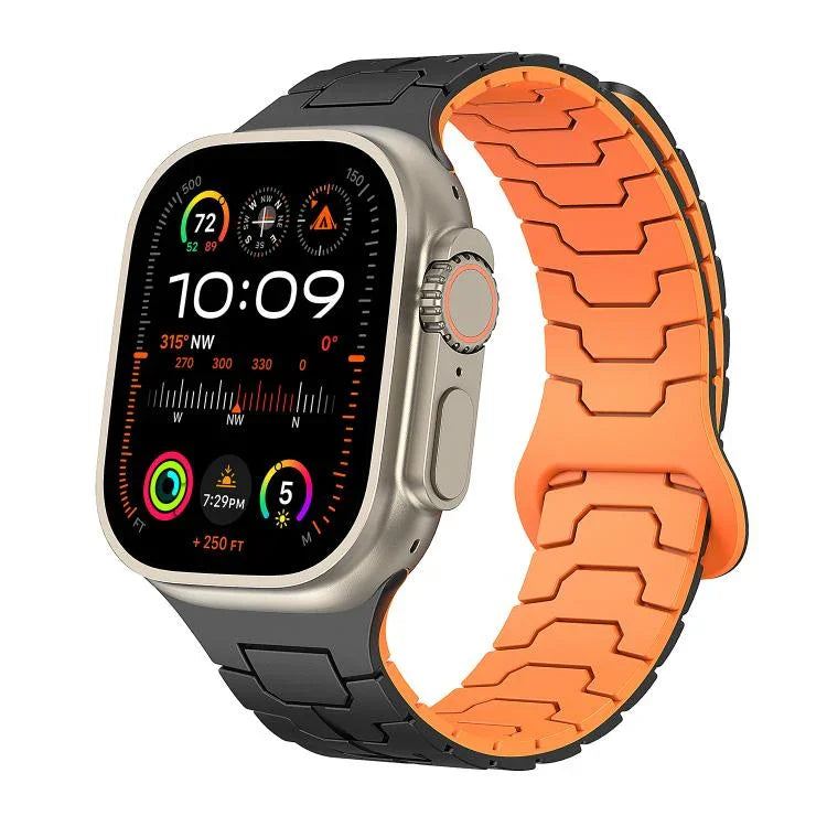 스틸 드래곤 스케일 마그네틱 실리콘 시계줄, 애플 워치 46mm / 49mm / 45mm / 44mm용