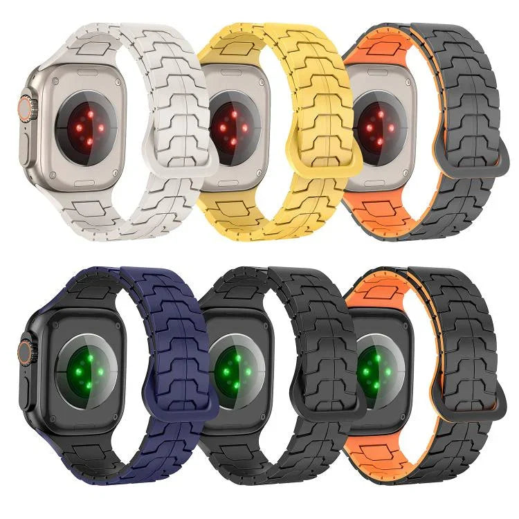 스틸 드래곤 스케일 마그네틱 실리콘 시계줄, 애플 워치 46mm / 49mm / 45mm / 44mm용