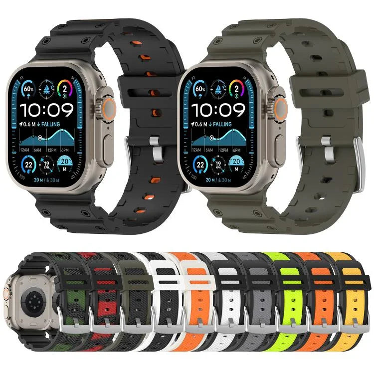 다이아몬드 텍스처 투톤 실리콘 시계줄, 애플 워치 46mm / 49mm / 45mm / 44mm용