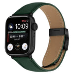 리치 텍스처 블랙 터틀백 버클 가죽 시계줄, 애플 워치 46mm / 49mm / 45mm / 44mm용, 애플 워치 42mm / 41mm / 40mm / 38mm용