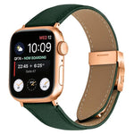 리치 텍스처 로즈 골드 터틀백 버클 가죽 시계줄, 애플 워치 46mm / 49mm / 45mm / 44mm용, 애플 워치 42mm / 41mm / 40mm / 38mm용
