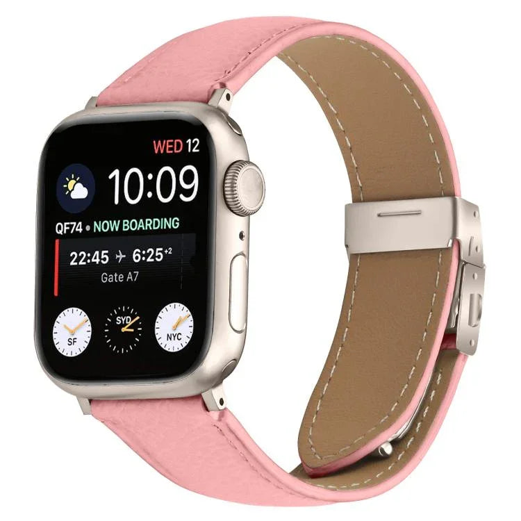 리치 텍스처 스타라이트 터틀백 버클 가죽 시계줄, 애플 워치 46mm / 49mm / 45mm / 44mm용, 애플 워치 42mm / 41mm / 40mm / 38mm용