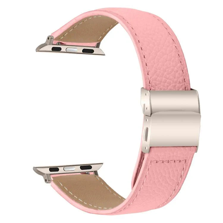 리치 텍스처 스타라이트 터틀백 버클 가죽 시계줄, 애플 워치 46mm / 49mm / 45mm / 44mm용, 애플 워치 42mm / 41mm / 40mm / 38mm용