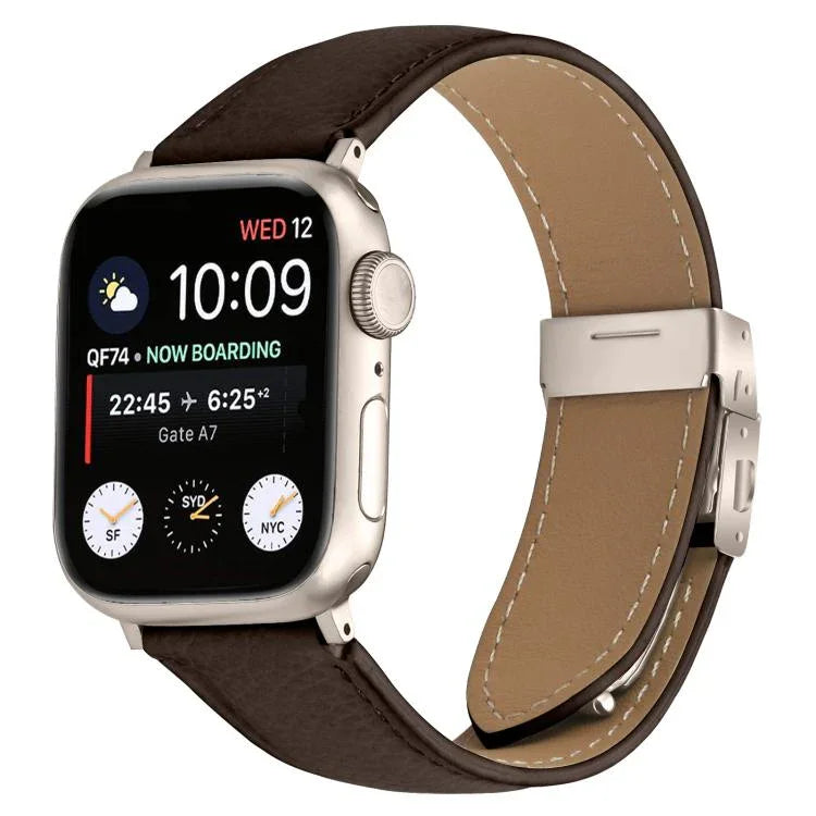 리치 텍스처 스타라이트 터틀백 버클 가죽 시계줄, 애플 워치 46mm / 49mm / 45mm / 44mm용, 애플 워치 42mm / 41mm / 40mm / 38mm용