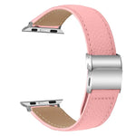 리치 텍스처 실버 터틀백 버클 가죽 시계줄, 애플 워치 46mm / 49mm / 45mm / 44mm용, 애플 워치 42mm / 41mm / 40mm / 38mm용