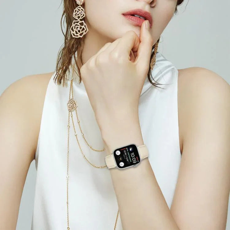 리치 텍스처 실버 터틀백 버클 가죽 시계줄, 애플 워치 46mm / 49mm / 45mm / 44mm용, 애플 워치 42mm / 41mm / 40mm / 38mm용