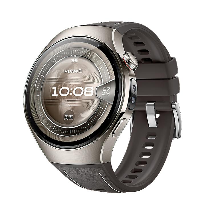 Silicone Hybrid Leather Watch Band, For Huawei Watch 5 42mm, For Huawei Watch 5 46mm