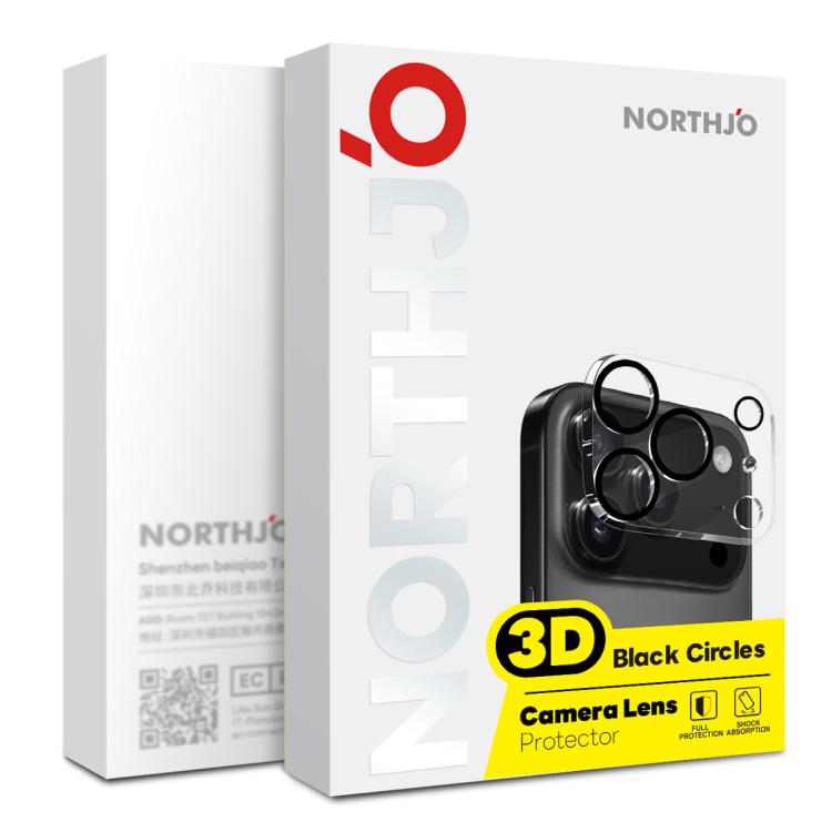 2개입 NORTHJO 카메라 렌즈 보호기 3D 야간 촬영 강화유리 필름, 아이폰 17 Pro Max용, 아이폰 17 Pro용, 아이폰 17용, 아이폰 Air용