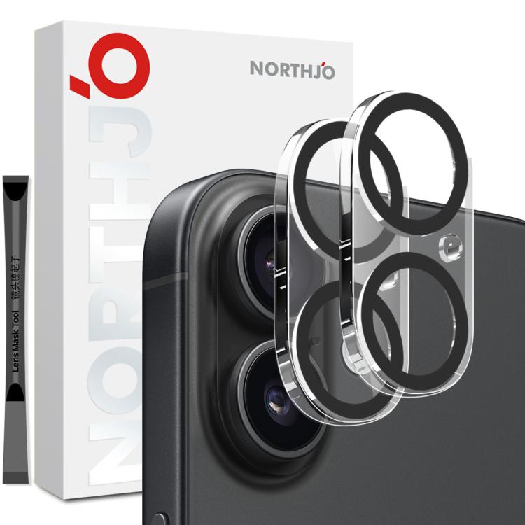 2개입 NORTHJO 카메라 렌즈 보호기 3D 야간 촬영 강화유리 필름, 아이폰 17 Pro Max용, 아이폰 17 Pro용, 아이폰 17용, 아이폰 Air용