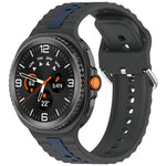 Vertical Two Color Silicone Watch Band, For Samsung Galaxy Watch8 / Watch8 Classic