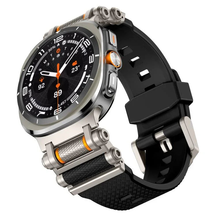 Metal Watch Connector Silicone Watch Band, For Samsung Galaxy Watch Ultra 47mm / Ultra 2025