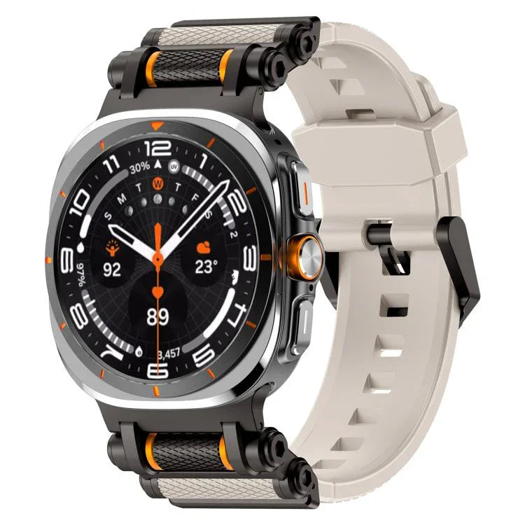 Metal Watch Connector Silicone Watch Band, For Samsung Galaxy Watch Ultra 47mm / Ultra 2025