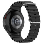 Marine Silver Buckle Silicone Watch Band, For Samsung Galaxy Watch 7 40 / 44mm