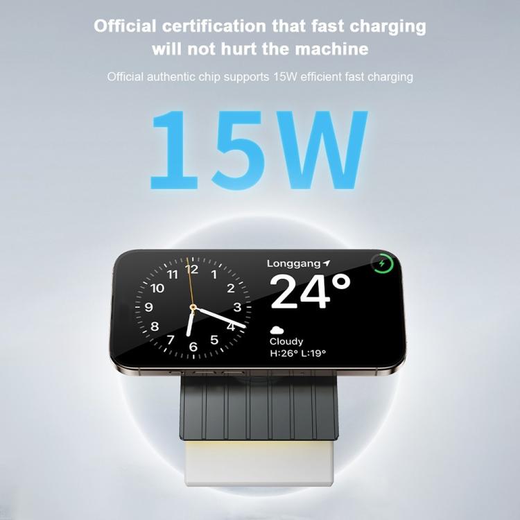 G68 15W Desktop Magnetic Charging Dock 3 in 1 Wireless Charger for Watch / Phone / Earbuds, G68