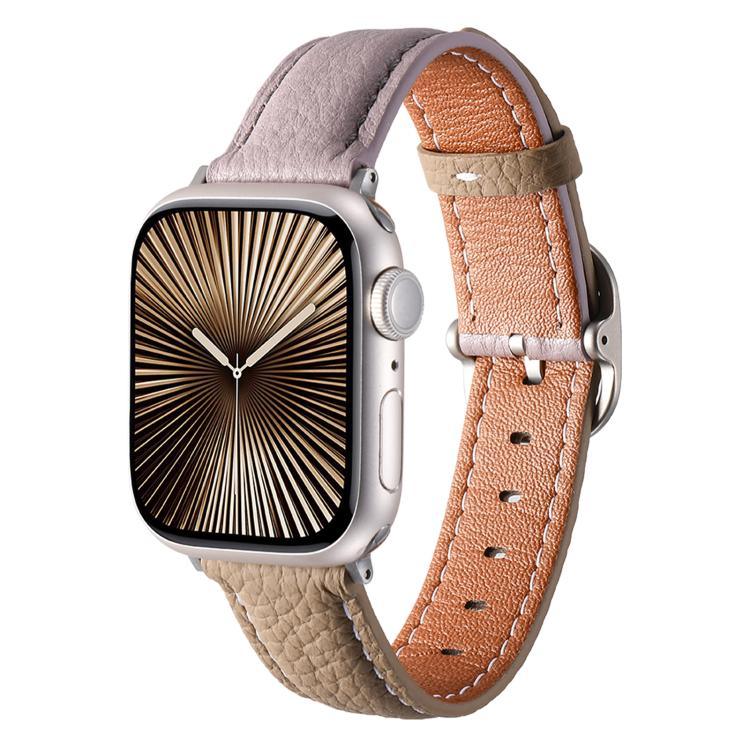 스퀘어 버클 리치 텍스처 천연 가죽 시계줄, 애플 워치 46mm / 49mm / 45mm / 44mm용, 애플 워치 42mm / 41mm / 40mm / 38mm용
