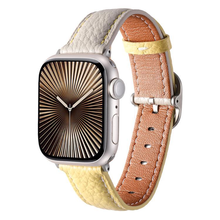 스퀘어 버클 리치 텍스처 천연 가죽 시계줄, 애플 워치 46mm / 49mm / 45mm / 44mm용, 애플 워치 42mm / 41mm / 40mm / 38mm용
