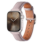 스퀘어 버클 리치 텍스처 천연 가죽 시계줄, 애플 워치 46mm / 49mm / 45mm / 44mm용, 애플 워치 42mm / 41mm / 40mm / 38mm용