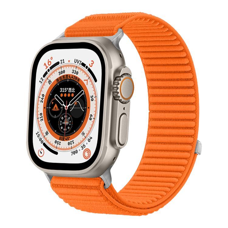 직조 나일론 후크 앤 루프 패스너 메탈 인터페이스 시계줄, 애플 워치 46mm / 49mm / 45mm / 44mm용, 애플 워치 42mm / 41mm / 40mm / 38mm용