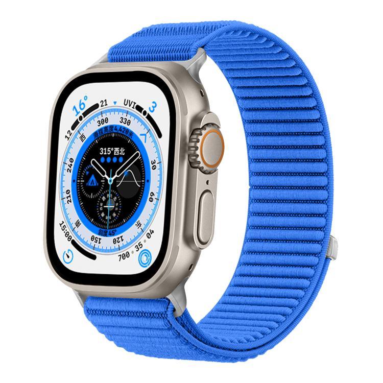 직조 나일론 후크 앤 루프 패스너 메탈 인터페이스 시계줄, 애플 워치 46mm / 49mm / 45mm / 44mm용, 애플 워치 42mm / 41mm / 40mm / 38mm용