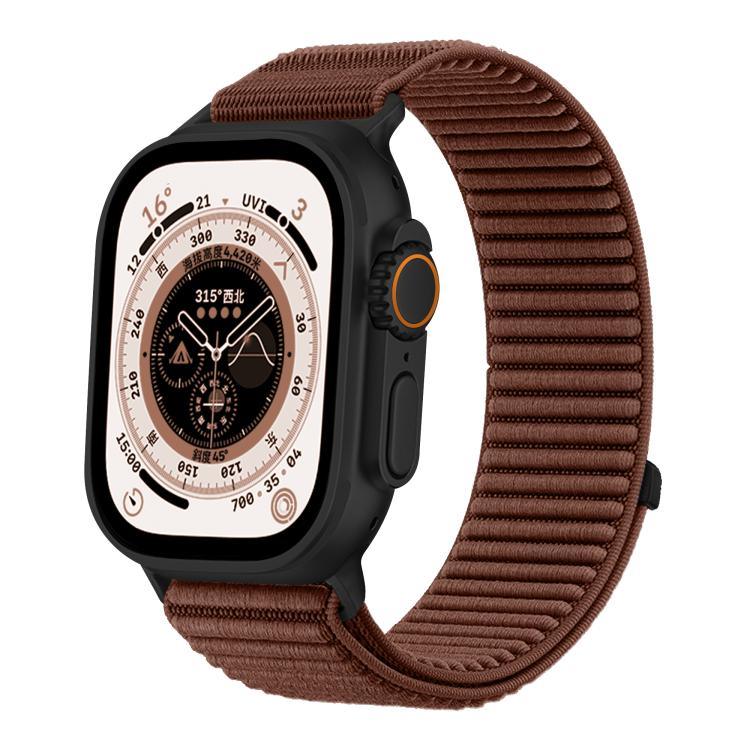 직조 나일론 후크 앤 루프 패스너 메탈 인터페이스 시계줄, 애플 워치 46mm / 49mm / 45mm / 44mm용, 애플 워치 42mm / 41mm / 40mm / 38mm용