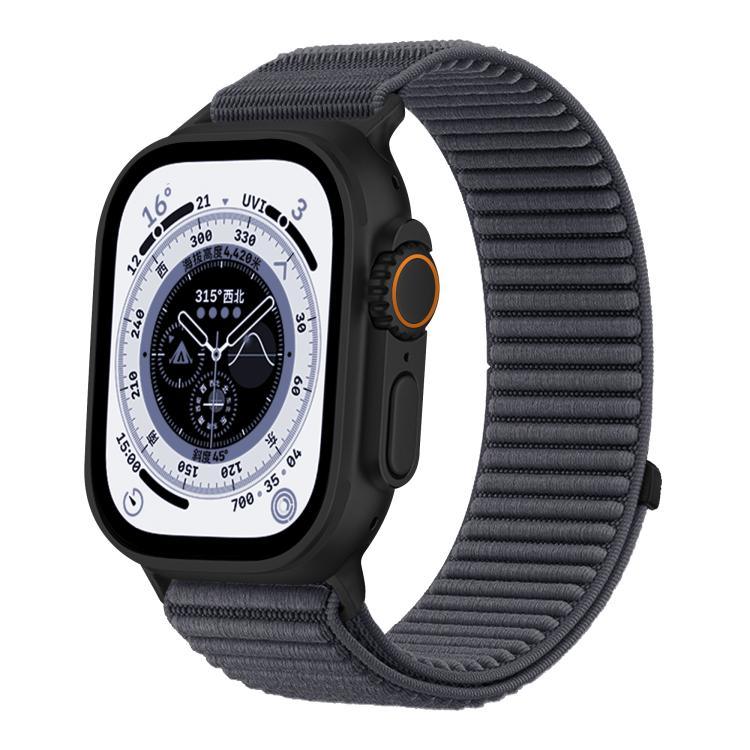 직조 나일론 후크 앤 루프 패스너 메탈 인터페이스 시계줄, 애플 워치 46mm / 49mm / 45mm / 44mm용, 애플 워치 42mm / 41mm / 40mm / 38mm용