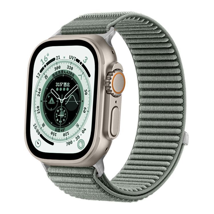 직조 나일론 후크 앤 루프 패스너 메탈 인터페이스 시계줄, 애플 워치 46mm / 49mm / 45mm / 44mm용, 애플 워치 42mm / 41mm / 40mm / 38mm용