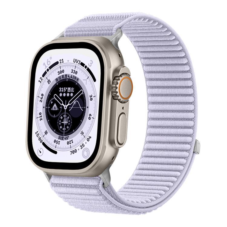 직조 나일론 후크 앤 루프 패스너 메탈 인터페이스 시계줄, 애플 워치 46mm / 49mm / 45mm / 44mm용, 애플 워치 42mm / 41mm / 40mm / 38mm용