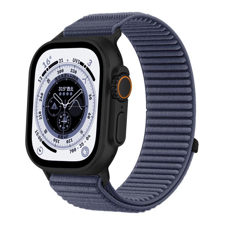 직조 나일론 후크 앤 루프 패스너 메탈 인터페이스 시계줄, 애플 워치 46mm / 49mm / 45mm / 44mm용, 애플 워치 42mm / 41mm / 40mm / 38mm용