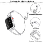V자형 다이아몬드 아연 합금 시계줄, 애플 워치 46mm / 49mm / 45mm / 44mm용, 애플 워치 42mm / 41mm / 40mm / 38mm용