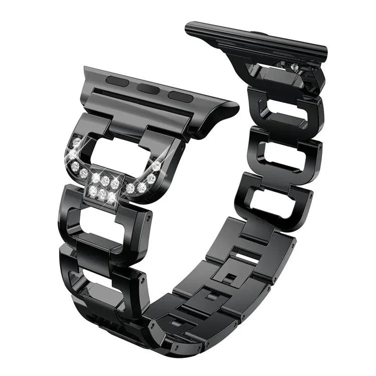 스퀘어 다이아몬드 아연 합금 시계줄, 애플 워치 46mm / 49mm / 45mm / 44mm용, 애플 워치 42mm / 41mm / 40mm / 38mm용