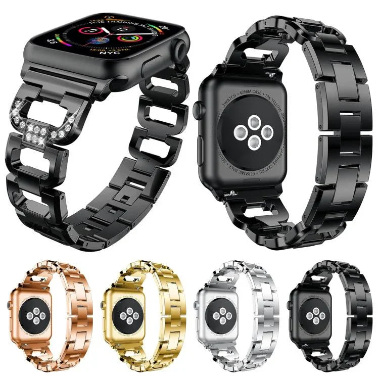스퀘어 다이아몬드 아연 합금 시계줄, 애플 워치 46mm / 49mm / 45mm / 44mm용, 애플 워치 42mm / 41mm / 40mm / 38mm용