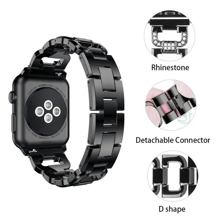스퀘어 다이아몬드 아연 합금 시계줄, 애플 워치 46mm / 49mm / 45mm / 44mm용, 애플 워치 42mm / 41mm / 40mm / 38mm용