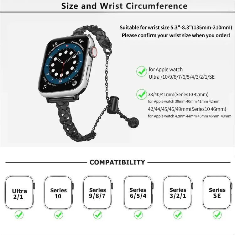 브레이드 메탈 광택 아연 합금 시계줄, 애플 워치 46mm / 49mm / 45mm / 44mm용, 애플 워치 42mm / 41mm / 40mm / 38mm용