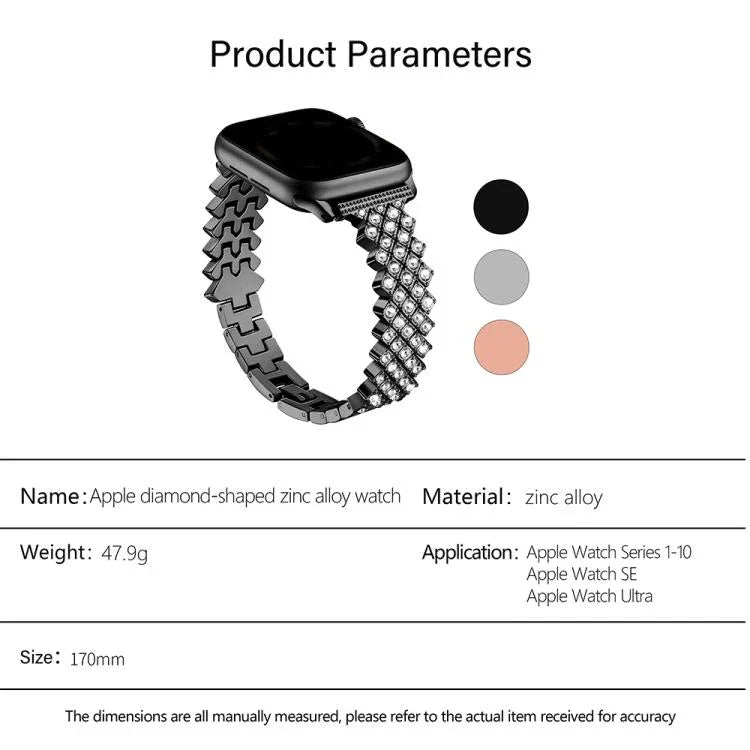 로믹 다이아몬드 아연 합금 시계줄, 애플 워치 46mm / 49mm / 45mm / 44mm용, 애플 워치 42mm / 41mm / 40mm / 38mm용