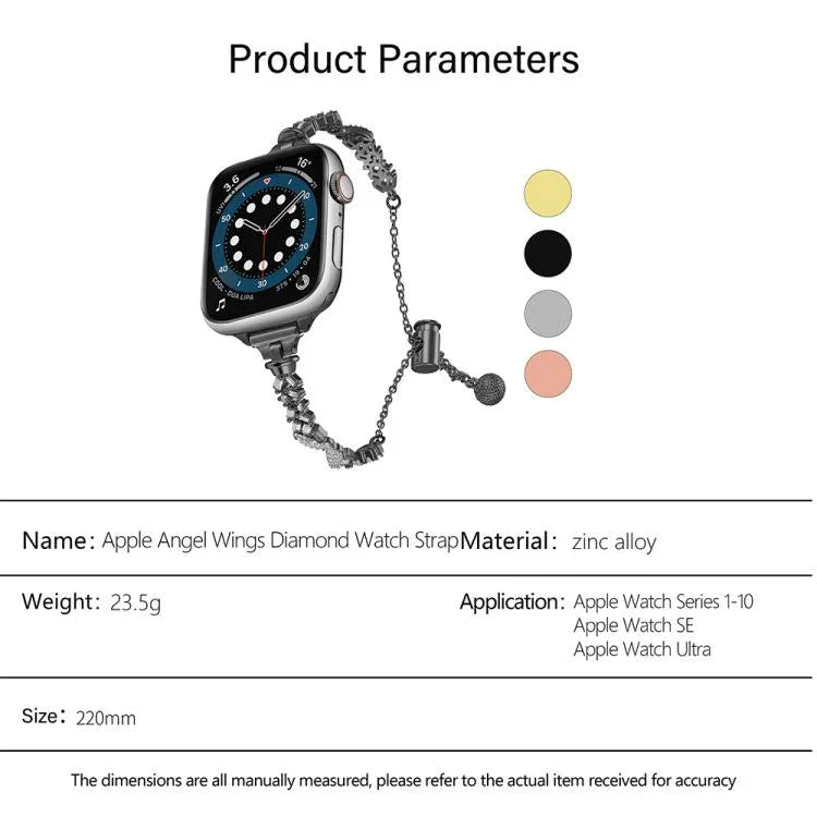 윙스 크러쉬드 다이아몬드 아연 합금 시계줄, 애플 워치 46mm / 49mm / 45mm / 44mm용, 애플 워치 42mm / 41mm / 40mm / 38mm용